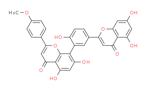 CAS No. 22136-74-9, 8-(5-(5,7-Dihydroxy-4-oxo-4H-chromen-2-yl)-2-hydroxyphenyl)-5,7-dihydroxy-2-(4-methoxyphenyl)-4H-chromen-4-one