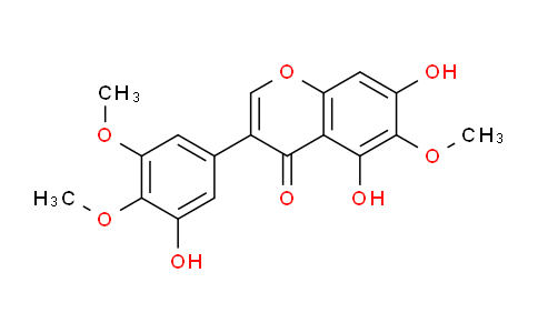 CAS No. 548-76-5, 5,7-dihydroxy-3-(3-hydroxy-4,5-dimethoxyphenyl)-6-methoxy-4H-chromen-4-one
