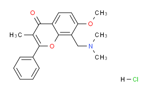 CAS No. 2740-04-7, 8-((dimethylamino)methyl)-7-methoxy-3-methyl-2-phenyl-4H-chromen-4-one hydrochloride