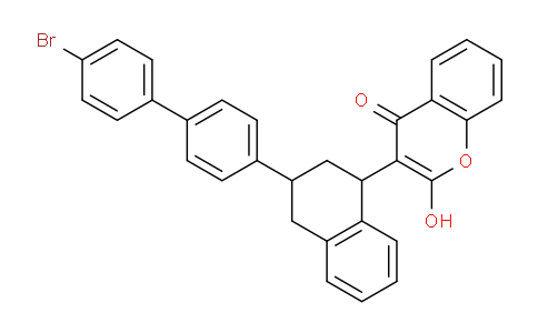 CAS No. 80449-88-3, 3-(3-(4'-Bromo-[1,1'-biphenyl]-4-yl)-1,2,3,4-tetrahydronaphthalen-1-yl)-2-hydroxy-4H-chromen-4-one