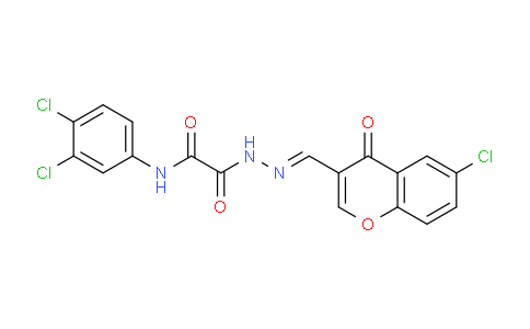 CAS No. 477731-98-9, 2-(2-((6-Chloro-4-oxo-4H-chromen-3-yl)methylene)hydrazinyl)-N-(3,4-dichlorophenyl)-2-oxoacetamide
