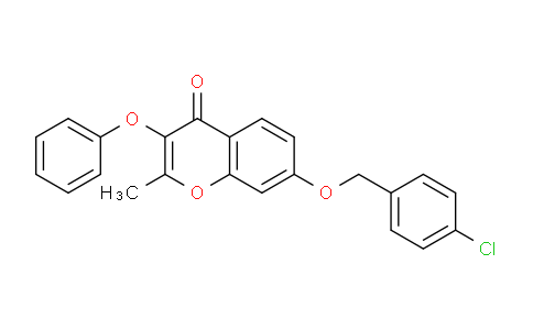 CAS No. 303025-20-9, 7-((4-Chlorobenzyl)oxy)-2-methyl-3-phenoxy-4H-chromen-4-one