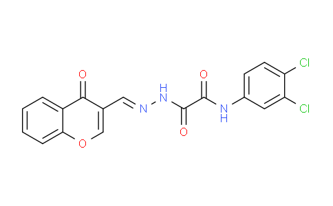 CAS No. 477732-64-2, N-(3,4-Dichlorophenyl)-2-oxo-2-(2-((4-oxo-4H-chromen-3-yl)methylene)hydrazinyl)acetamide