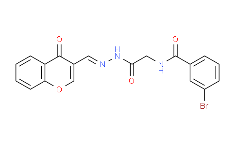 CAS No. 881403-02-7, 3-Bromo-N-(2-oxo-2-(2-((4-oxo-4H-chromen-3-yl)methylene)hydrazinyl)ethyl)benzamide