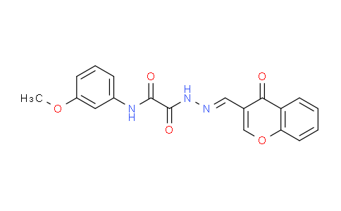 CAS No. 765904-46-9, N-(3-Methoxyphenyl)-2-oxo-2-(2-((4-oxo-4H-chromen-3-yl)methylene)hydrazinyl)acetamide