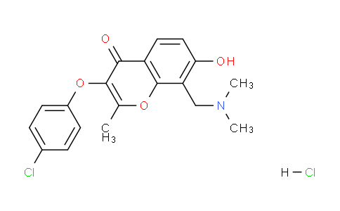 CAS No. 308101-51-1, 3-(4-Chlorophenoxy)-8-((dimethylamino)methyl)-7-hydroxy-2-methyl-4H-chromen-4-one hydrochloride