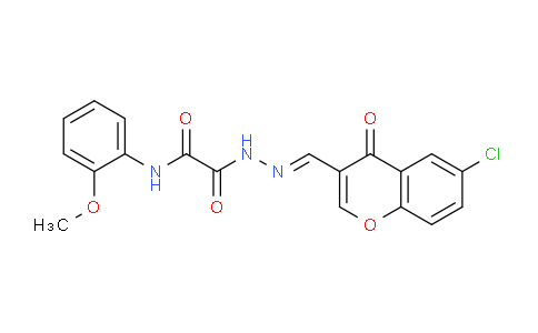 CAS No. 477732-46-0, 2-(2-((6-Chloro-4-oxo-4H-chromen-3-yl)methylene)hydrazinyl)-N-(2-methoxyphenyl)-2-oxoacetamide