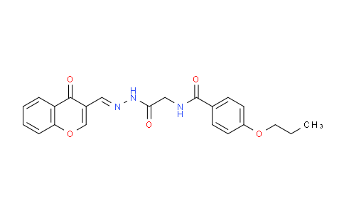 CAS No. 765275-65-8, N-(2-Oxo-2-(2-((4-oxo-4H-chromen-3-yl)methylene)hydrazinyl)ethyl)-4-propoxybenzamide