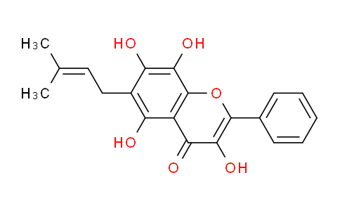CAS No. 40451-44-3, 3,5,7,8-Tetrahydroxy-6-(3-methylbut-2-en-1-yl)-2-phenyl-4H-chromen-4-one