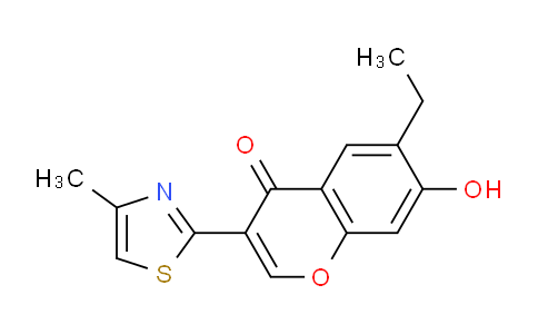 CAS No. 170466-84-9, 6-Ethyl-7-hydroxy-3-(4-methylthiazol-2-yl)-4H-chromen-4-one