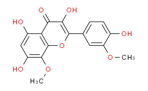 CAS No. 489-33-8, 3,5,7-Trihydroxy-2-(4-hydroxy-3-methoxyphenyl)-8-methoxy-4H-chromen-4-one