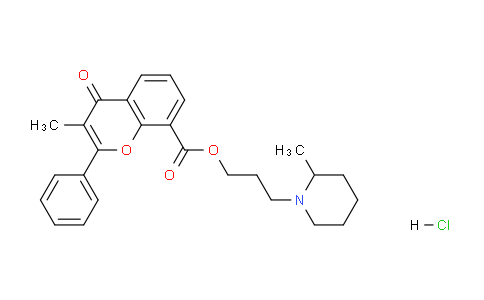 CAS No. 86433-33-2, 3-(2-Methylpiperidin-1-yl)propyl 3-methyl-4-oxo-2-phenyl-4H-chromene-8-carboxylate hydrochloride