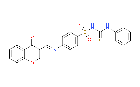CAS No. 198649-74-0, 4-(((4-Oxo-4H-chromen-3-yl)methylene)amino)-N-(phenylcarbamothioyl)benzenesulfonamide