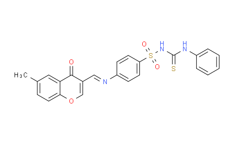 CAS No. 198649-76-2, 4-(((6-Methyl-4-oxo-4H-chromen-3-yl)methylene)amino)-N-(phenylcarbamothioyl)benzenesulfonamide
