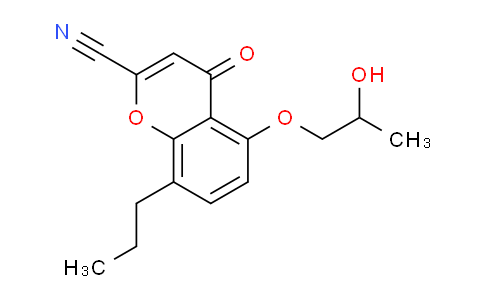 CAS No. 58975-01-2, 5-(2-Hydroxypropoxy)-4-oxo-8-propyl-4H-chromene-2-carbonitrile