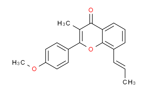 CAS No. 90101-79-4, 2-(4-Methoxyphenyl)-3-methyl-8-(prop-1-en-1-yl)-4H-chromen-4-one