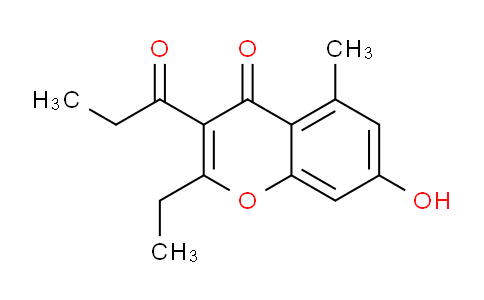 CAS No. 62036-43-5, 2-Ethyl-7-hydroxy-5-methyl-3-propionyl-4H-chromen-4-one
