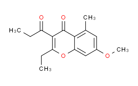 CAS No. 62036-44-6, 2-Ethyl-7-methoxy-5-methyl-3-propionyl-4H-chromen-4-one