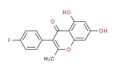 CAS No. 62881-65-6, 3-(4-Fluorophenyl)-5,7-dihydroxy-2-methyl-4H-chromen-4-one