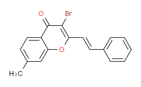 CAS No. 104387-30-6, 3-Bromo-7-methyl-2-styryl-4H-chromen-4-one