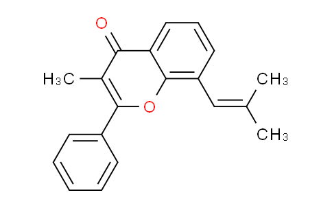 CAS No. 92573-12-1, 3-Methyl-8-(2-methylprop-1-en-1-yl)-2-phenyl-4H-chromen-4-one
