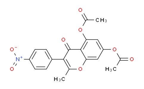 CAS No. 64194-39-4, 2-Methyl-3-(4-nitrophenyl)-4-oxo-4H-chromene-5,7-diyl diacetate