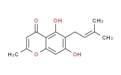 CAS No. 578-72-3, 5,7-Dihydroxy-2-methyl-6-(3-methylbut-2-en-1-yl)-4H-chromen-4-one