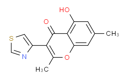 CAS No. 53452-92-9, 5-Hydroxy-2,7-dimethyl-3-(thiazol-4-yl)-4H-chromen-4-one