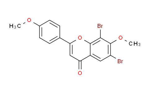 CAS No. 38493-28-6, 6,8-Dibromo-7-methoxy-2-(4-methoxyphenyl)-4H-chromen-4-one