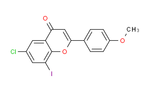CAS No. 831224-46-5, 6-Chloro-8-iodo-2-(4-methoxyphenyl)-4H-chromen-4-one
