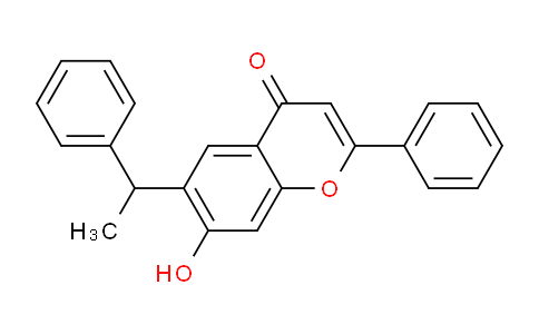 CAS No. 65750-21-2, 7-Hydroxy-2-phenyl-6-(1-phenylethyl)-4H-chromen-4-one