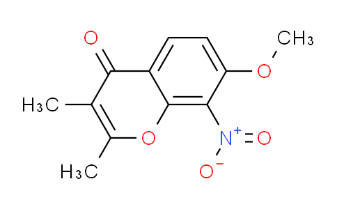 CAS No. 62100-79-2, 7-Methoxy-2,3-dimethyl-8-nitro-4H-chromen-4-one
