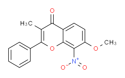 CAS No. 62100-81-6, 7-Methoxy-3-methyl-8-nitro-2-phenyl-4H-chromen-4-one
