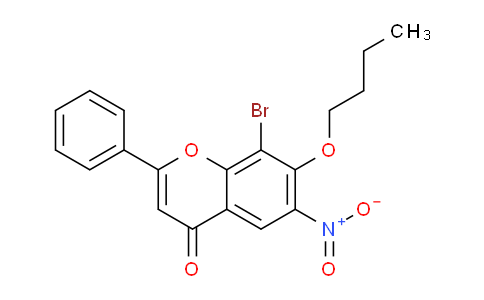 CAS No. 135878-77-2, 8-Bromo-7-butoxy-6-nitro-2-phenyl-4H-chromen-4-one