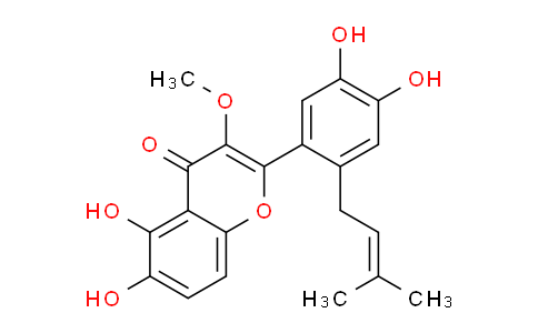 CAS No. 150853-99-9, 2-(4,5-Dihydroxy-2-(3-methylbut-2-en-1-yl)phenyl)-5,6-dihydroxy-3-methoxy-4H-chromen-4-one