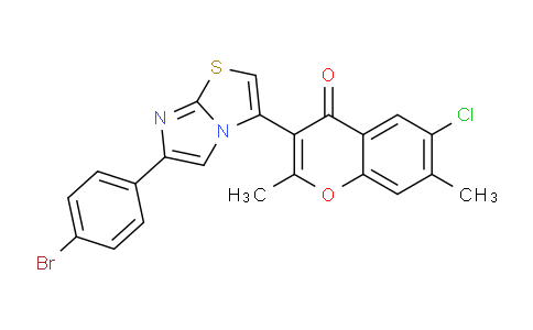 CAS No. 104819-42-3, 3-(6-(4-Bromophenyl)imidazo[2,1-b]thiazol-3-yl)-6-chloro-2,7-dimethyl-4H-chromen-4-one