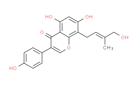 CAS No. 124596-87-8, (E)-5,7-Dihydroxy-8-(4-hydroxy-3-methylbut-2-en-1-yl)-3-(4-hydroxyphenyl)-4H-chromen-4-one