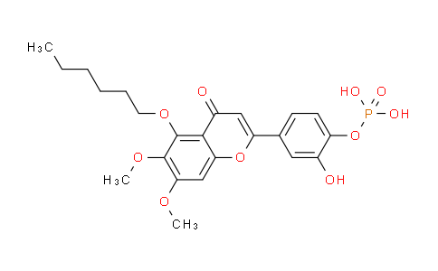 CAS No. 111372-46-4, 4-(5-(Hexyloxy)-6,7-dimethoxy-4-oxo-4H-chromen-2-yl)-2-hydroxyphenyl dihydrogen phosphate