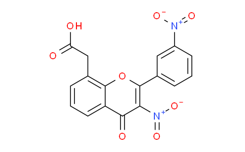 CAS No. 596108-63-3, 2-(3-Nitro-2-(3-nitrophenyl)-4-oxo-4H-chromen-8-yl)acetic acid
