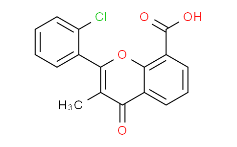 CAS No. 90102-44-6, 2-(2-Chlorophenyl)-3-methyl-4-oxo-4H-chromene-8-carboxylic acid