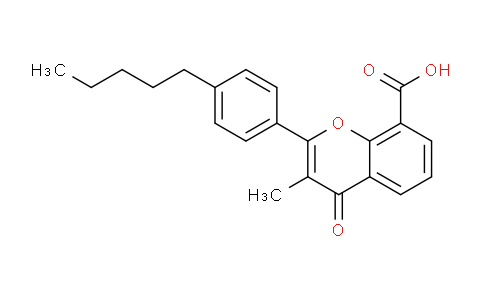 CAS No. 90102-36-6, 3-Methyl-4-oxo-2-(4-pentylphenyl)-4H-chromene-8-carboxylic acid