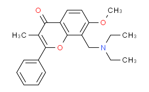 CAS No. 86073-51-0, 8-((Diethylamino)methyl)-7-methoxy-3-methyl-2-phenyl-4H-chromen-4-one