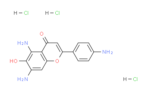 CAS No. 158555-33-0, 5,7-Diamino-2-(4-aminophenyl)-6-hydroxy-4H-chromen-4-one trihydrochloride