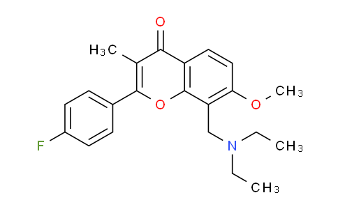 CAS No. 86073-56-5, 8-((Diethylamino)methyl)-2-(4-fluorophenyl)-7-methoxy-3-methyl-4H-chromen-4-one