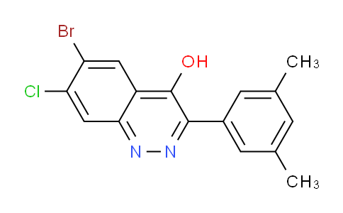 CAS No. 1352723-57-9, 6-Bromo-7-chloro-3-(3,5-dimethylphenyl)cinnolin-4-ol