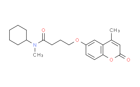 CAS No. 763110-61-8, N-Cyclohexyl-N-methyl-4-((4-methyl-2-oxo-2H-chromen-6-yl)oxy)butanamide
