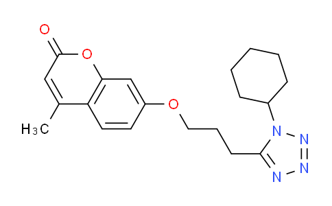 CAS No. 763110-84-5, 7-(3-(1-Cyclohexyl-1H-tetrazol-5-yl)propoxy)-4-methyl-2H-chromen-2-one