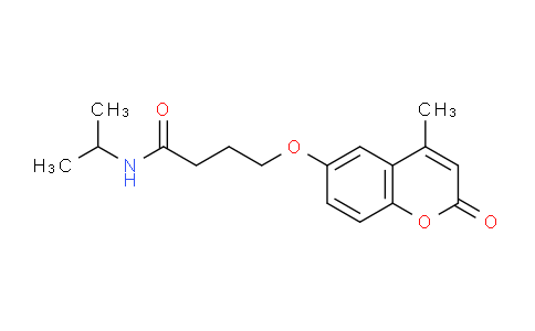 CAS No. 763110-85-6, N-Isopropyl-4-((4-methyl-2-oxo-2H-chromen-6-yl)oxy)butanamide