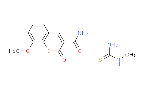 CAS No. 483278-33-7, 8-Methoxy-2-oxo-2H-chromene-3-carboxamide compound with 1-methylthiourea (1:1)