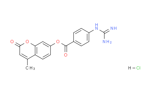 CAS No. 34197-46-1, 4-Methyl-2-oxo-2H-chromen-7-yl 4-guanidinobenzoate hydrochloride